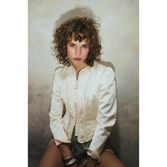 ZARA LINEN BLEND CORSET JACKET KATE MOSS X ZARA - Picture 2 of 4